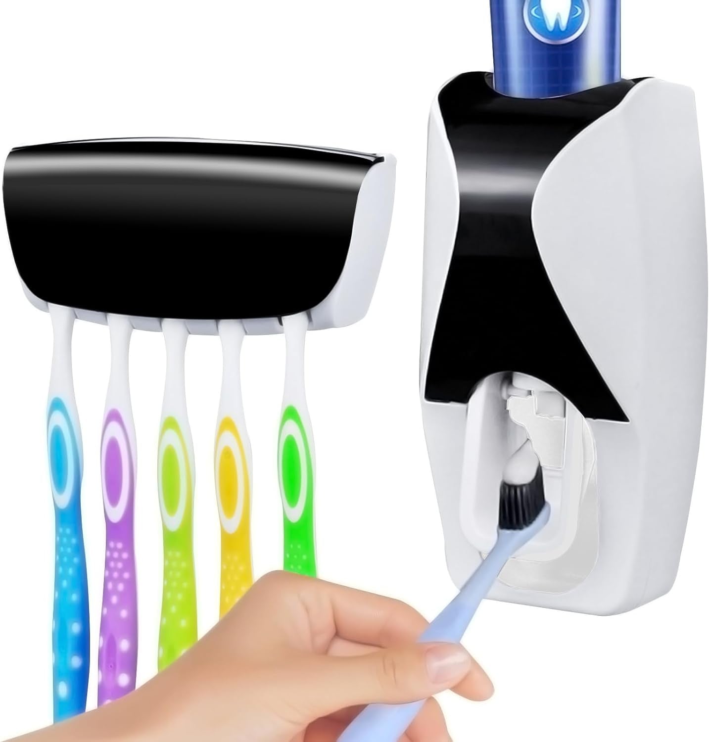 Dust-Proof Toothpaste Dispenser Toothpaste Squeezer Kit (Black)